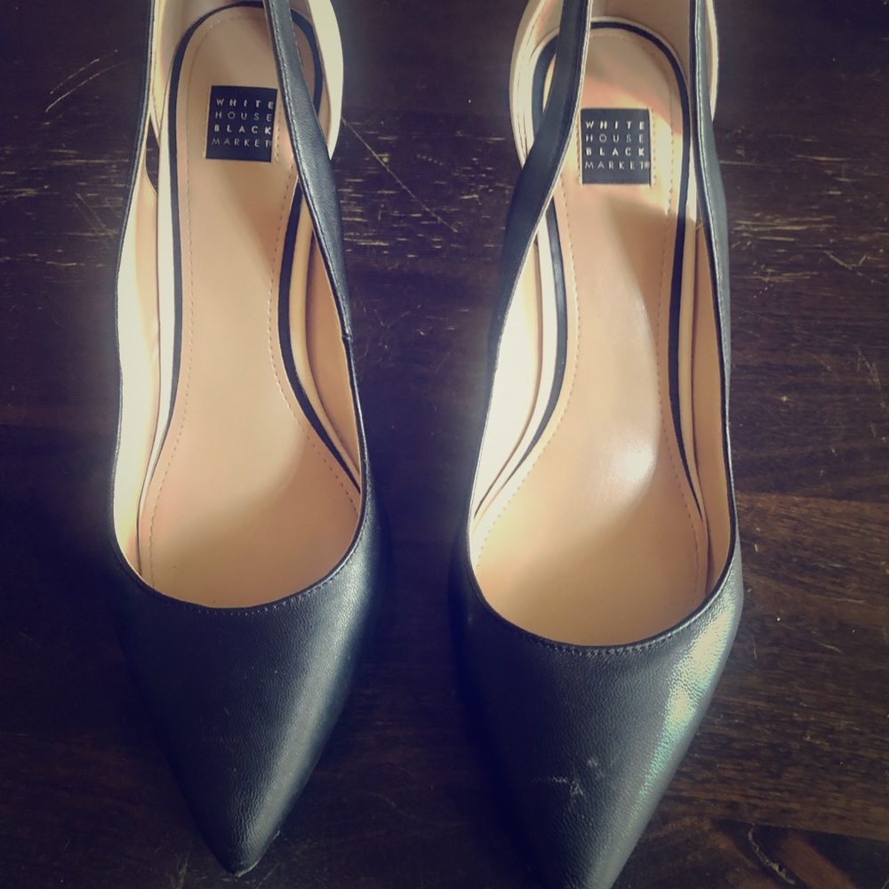Black and white heels.